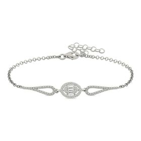 Harem Altın Gümüş Rodyum Oval Baget Bileklik