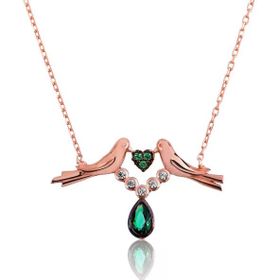 Harem Altın Gümüş Sevgi Kuşu Kadın Kolye