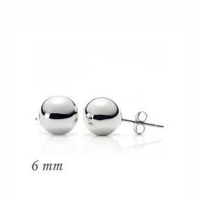 Harem Altın Gümüş Top - 6 mm Küpe