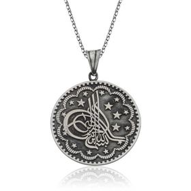 Harem Altın Gümüş Tuğra Kolye