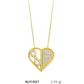 Harem Altın KLY1037 14 Ayar Altın Sonsuz Kalp Kolye
