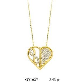Harem Altın KLY1037 14 Ayar Altın Sonsuz Kalp Kolye
