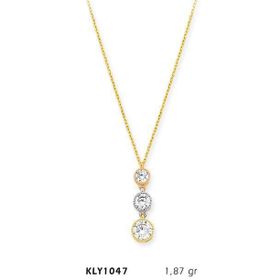 Harem Altın KLY1047 14 Ayar Altın Üçtaş Tria Kolye