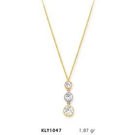 Harem Altın KLY1047 14 Ayar Altın Üçtaş Tria Kolye