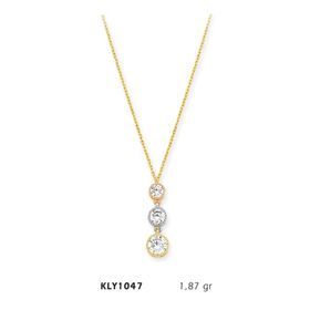 Harem Altın KLY1047 14 Ayar Altın Üçtaş Tria Kolye
