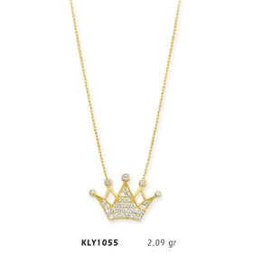 Harem Altın KLY1055 14 Ayar Altın Kral Tacı Kolye