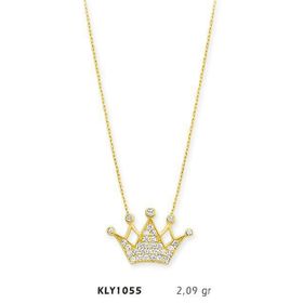 Harem Altın KLY1055 14 Ayar Altın Kral Tacı Kolye