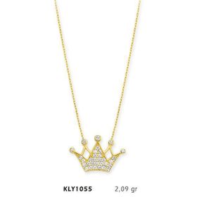 Harem Altın KLY1055 14 Ayar Altın Kral Tacı Kolye