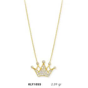 Harem Altın KLY1055 14 Ayar Altın Kral Tacı Kolye