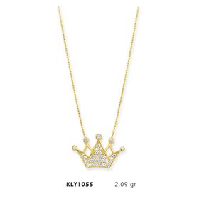 Harem Altın KLY1055 14 Ayar Altın Kral Tacı Kolye