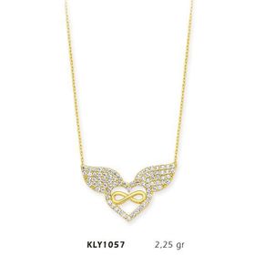 Harem Altın KLY1057 14 Ayar Altın Melek Kanadı Kalp Kolye