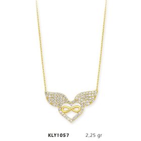 Harem Altın KLY1057 14 Ayar Altın Melek Kanadı Kalp Kolye