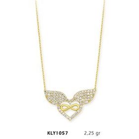 Harem Altın KLY1057 14 Ayar Altın Melek Kanadı Kalp Kolye