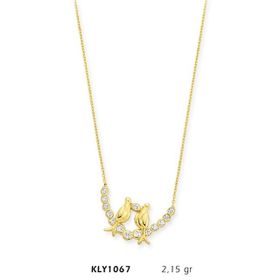 Harem Altın KLY1067 14 Ayar Altın Çift Kuş Kolye