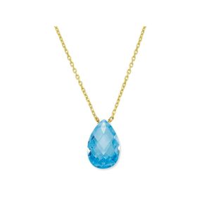 Harem Altın KLY107 14 Ayar Altın Quartz Mavi Taşlı Kolye