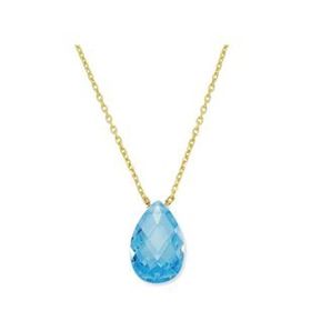 Harem Altın KLY107 14 Ayar Altın Quartz Mavi Taşlı Kolye