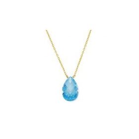 Harem Altın KLY107 14 Ayar Altın Quartz Mavi Taşlı Kolye