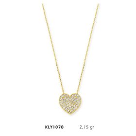 Harem Altın KLY1078 14 Ayar Altın Taşlı Kalp Kolye