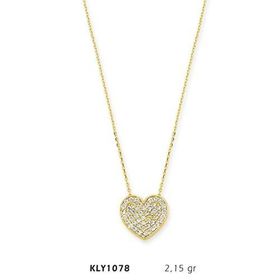 Harem Altın KLY1078 14 Ayar Altın Taşlı Kalp Kolye