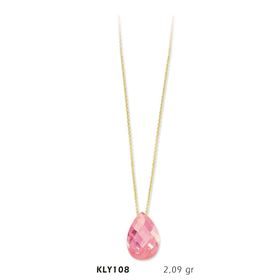 Harem Altın KLY108 14 Ayar Altın Pembe Taş Kolye