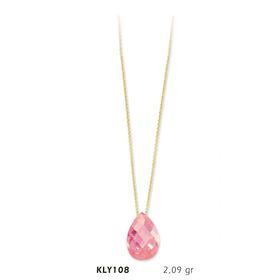 Harem Altın KLY108 14 Ayar Altın Pembe Taş Kolye