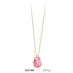 Harem Altın KLY108 14 Ayar Altın Pembe Taş Kolye