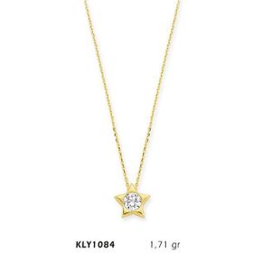 Harem Altın KLY1084 14 Ayar Altın Tektaş Yıldız Kolye