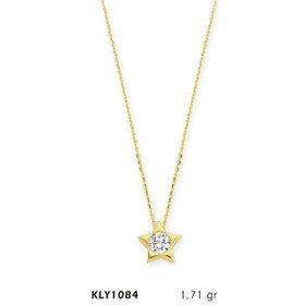 Harem Altın KLY1084 14 Ayar Altın Tektaş Yıldız Kolye