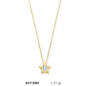 Harem Altın KLY1084 14 Ayar Altın Tektaş Yıldız Kolye