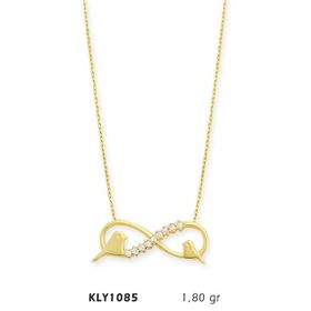 Harem Altın KLY1085 14 Ayar Altın Çift Kuş Sonsuzluk Kolye