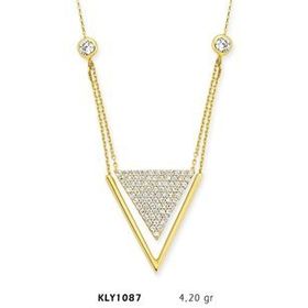 Harem Altın KLY1087 14 Ayar Altın İç İçe Üçgen Kolye