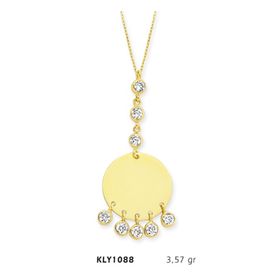 Harem Altın KLY1088 14 Ayar Altın Tria Plaka Kolye