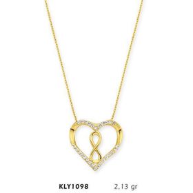Harem Altın KLY1098 14 Ayar Altın Sonsuz Kalp Kolye