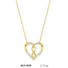 Harem Altın KLY1098 14 Ayar Altın Sonsuz Kalp Kolye