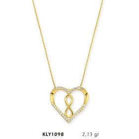 Harem Altın KLY1098 14 Ayar Altın Sonsuz Kalp Kolye