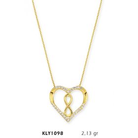 Harem Altın KLY1098 14 Ayar Altın Sonsuz Kalp Kolye