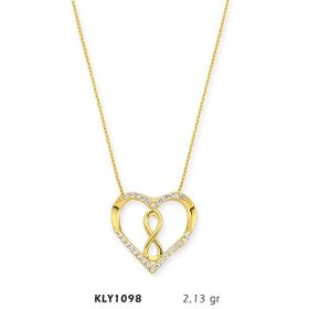 Harem Altın KLY1098 14 Ayar Altın Sonsuz Kalp Kolye