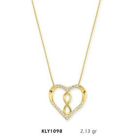 Harem Altın KLY1098 14 Ayar Altın Sonsuz Kalp Kolye