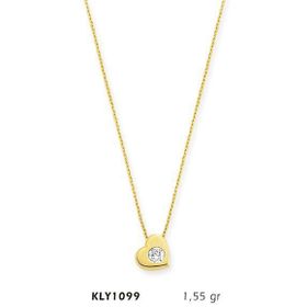 Harem Altın KLY1099 14 Ayar Altın Tektaş Kalp Kolye