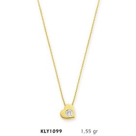 Harem Altın KLY1099 14 Ayar Altın Tektaş Kalp Kolye