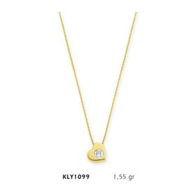 Harem Altın KLY1099 14 Ayar Altın Tektaş Kalp Kolye
