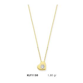 Harem Altın KLY1130 14 Ayar Altın Tektaş Kalp Kolye