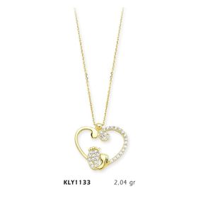 Harem Altın KLY1133 14 Ayar Altın Anne Bebek Ayağı Kalp Kolye
