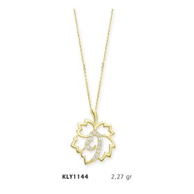 Harem Altın KLY1144 14 Ayar Altın Yaprak Kalp Kolye