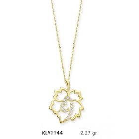 Harem Altın KLY1144 14 Ayar Altın Yaprak Kalp Kolye