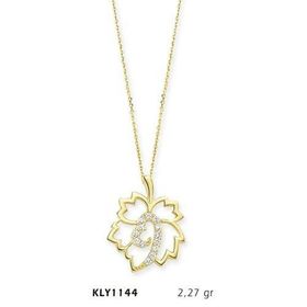 Harem Altın KLY1144 14 Ayar Altın Yaprak Kalp Kolye