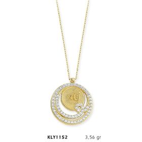 Harem Altın KLY1152 14 Ayar Altın Allah Yazılı Vav Kolye