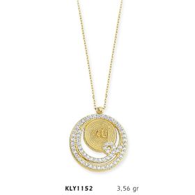 Harem Altın KLY1152 14 Ayar Altın Allah Yazılı Vav Kolye