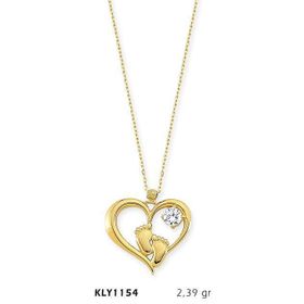 Harem Altın KLY1154 14 Ayar Altın Bebek Ayağı Kalp Kolye