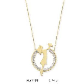 Harem Altın KLY1155 14 Ayar Altın Anne Bebek Kolye